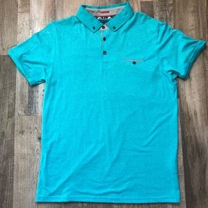 Cactus Man turquoise polo